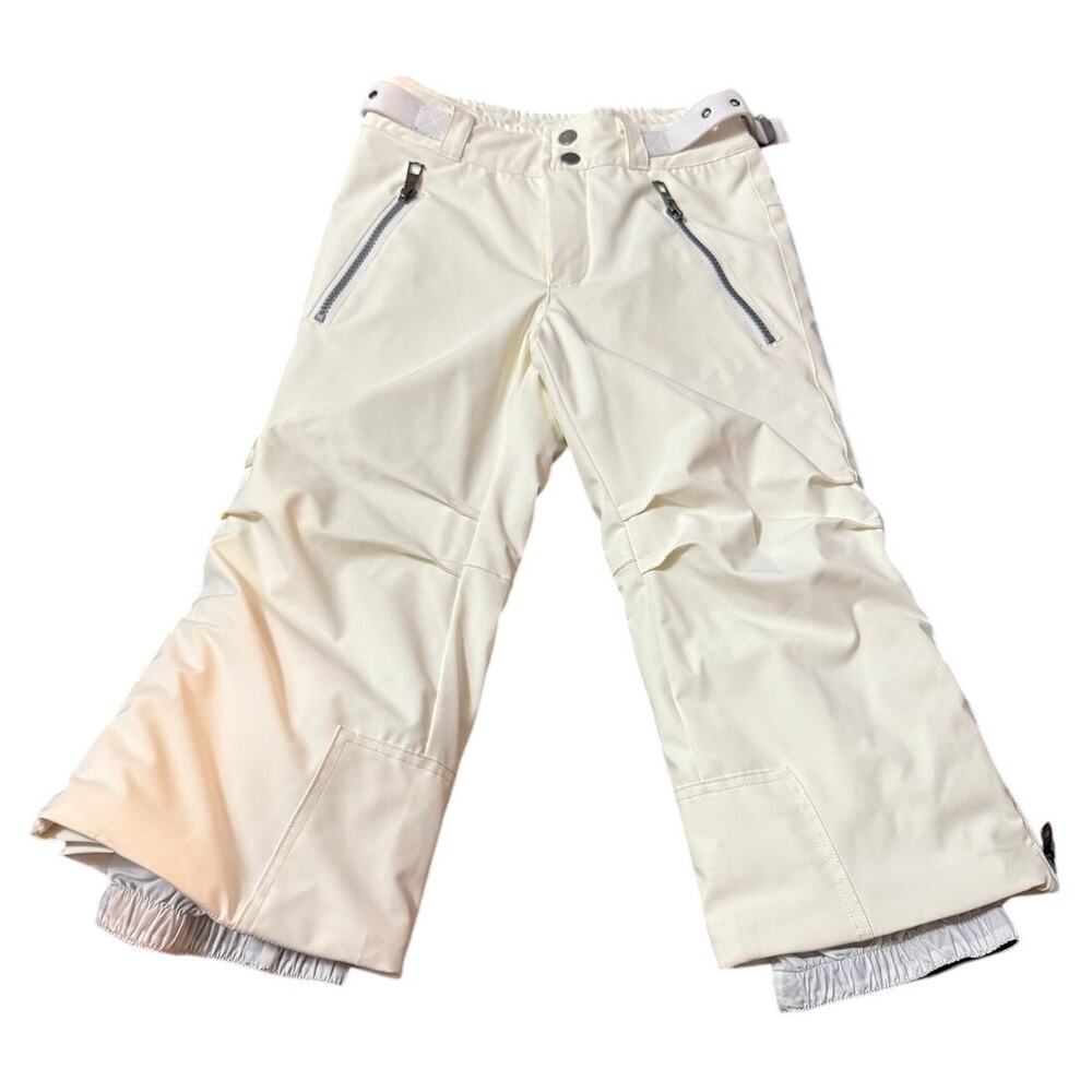 Skea Kids Luxury Insulated Ski Snow Pants, Cream White, Youth Size 4
